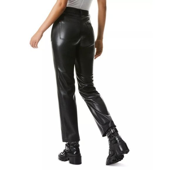 ALICE + OLIVIA Faux Leather Pants in Black - Size 27 - NWT - Picture 2 of 7